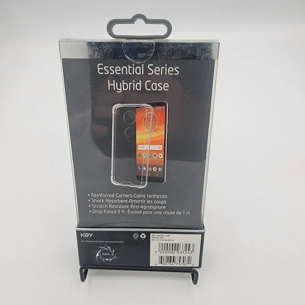 Key Hybrid Case For Moto E5 Plus Reinforced Corners Shock Absorbent - Clear